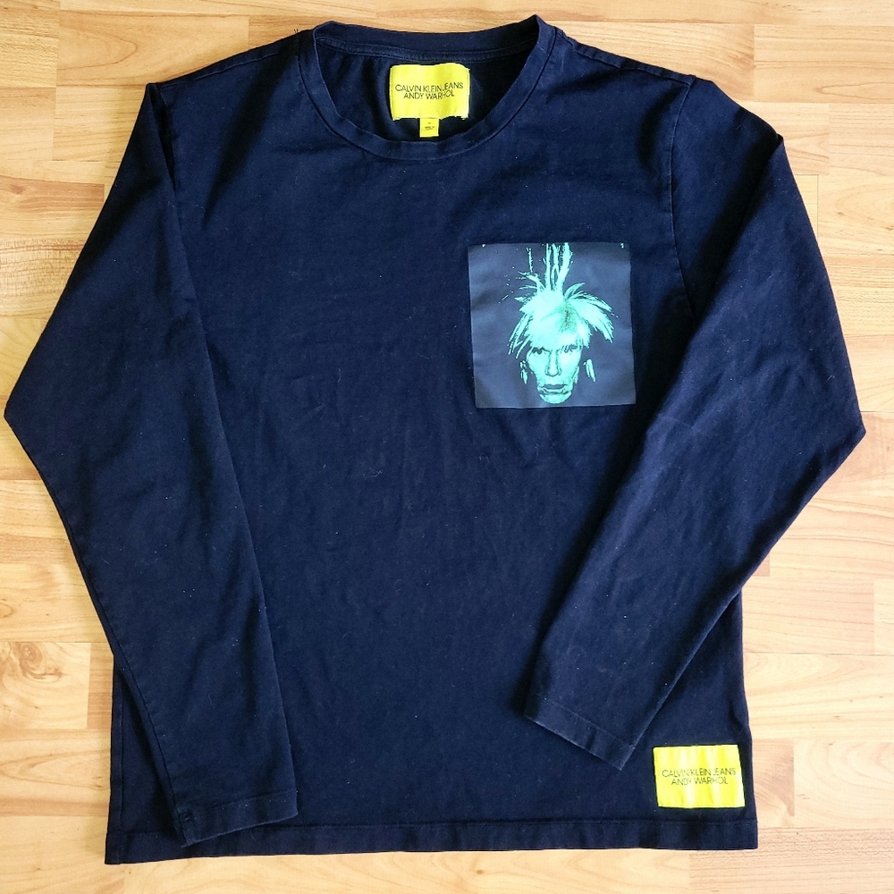 Calvin Klein Jeans x Andy Warhol Black Longsleeve Designer Collab, Medium